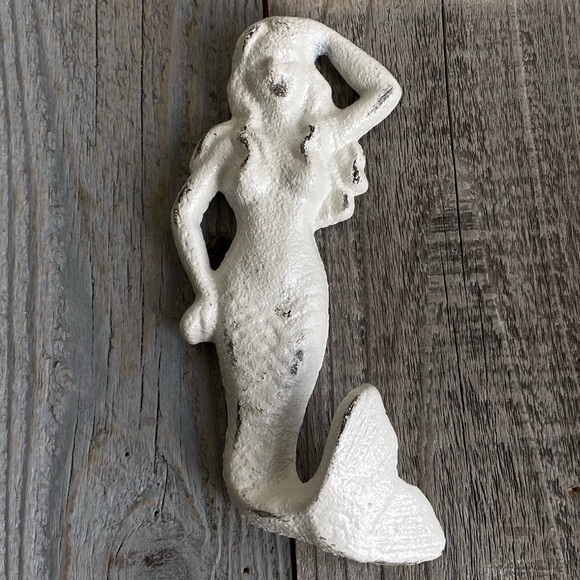 2 Distressed Mermaid Hooks Cast Iron - Picture 3 of 9